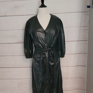 House of Harlow 1960 Faux Black Leather Dress - Size Large